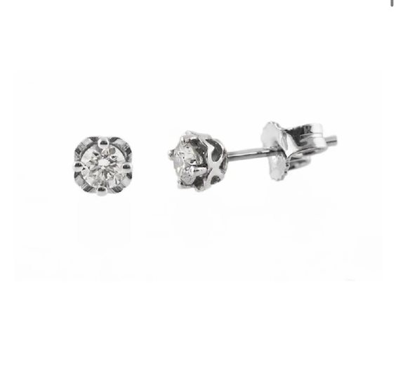Orecchini Promesse Donna in Oro bianco Diamante 0.16 Ct 0SCF - 0SCF
